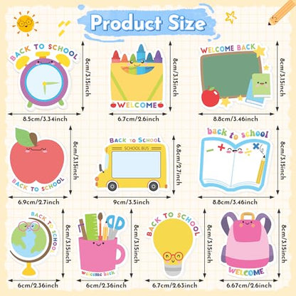 Xqumoi 30 Pack Back to School Sticky Notes - Blackboard Apple Book Globe Bus Shaped Self-Adhesive Writing Memo for Kids Teens Welcome Back Gift School Classroom Office Home Reminder Notepad Supplies - style: Back to School (Style 2)