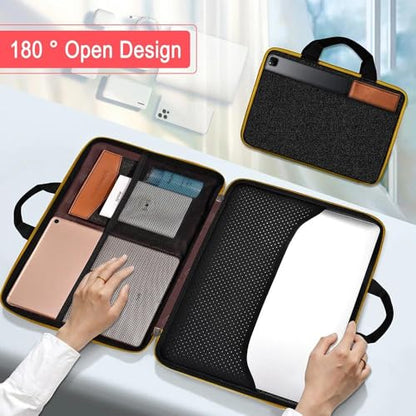 Hseok Laptop Case 13.3-14 Inch Sleeve,TSA Shockproof Computer Handbag,Compatible with MacBook Neo/Pro 14 M5/M4/M3/M2/M1,All Models 13.3" MacBook Air/Pro,XPS 13/14,Most 13-14 Notebooks,Black-Yellow - color: Black-yellow