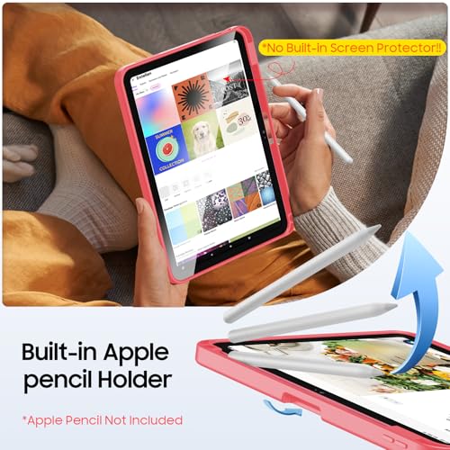 Fintie Shockproof Case for iPad (A16) 11th Generation 11 Inch (2025), iPad 10th Generation 10.9 Inch (2022) - [Built-in Pencil Holder] Slim Frosted Protective Cover with Multi-Angle Kickstand, Pink - color: Pink