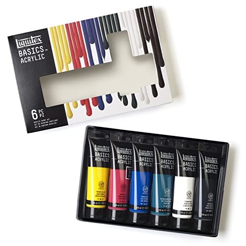 Liquitex Basics Acrylic Paint Set, 6 x 118ml (4-oz) Tube Paint Set - style: 6 x 118ml (4-oz)