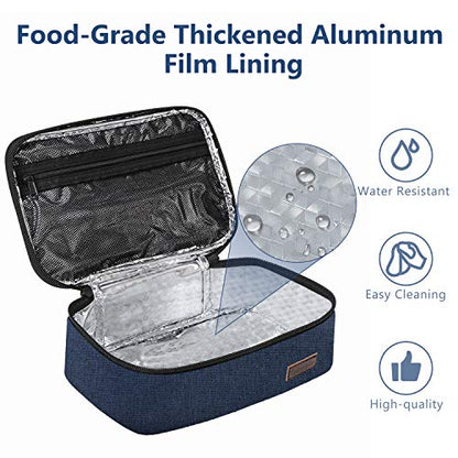 Gloppie Small Lunch Bag for Men Women Kids Insulated Lunch Box Mini Lunchbox Portable Cooler Bags Adult Thermal Lunch Boxes Reusable Snack Bag, Blue - color: Blue