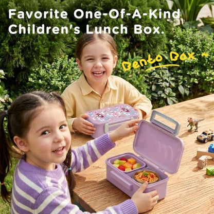 Bento Lunch Box for Kids With 8oz Food Thermo,BPA-Free for School | Lunch Container with 2 Compartments, Insulated Food Jar, Dishwasher Safe, Easy to Clean, Lunch Box for Girls Boys - color: Purple Deer1