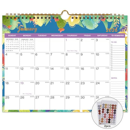 Lbylyhxc 2026 Calendar - Includes January 2026 to June 2027-18 Monthly Wall Calendar 2026, 11 x 8.5 Inches.Thick Paper with Julian Dates and Block for New Year and Christmas Presents (wall calendar 2026-2027 flower) - color: wall calendar 2026-2027 flower
