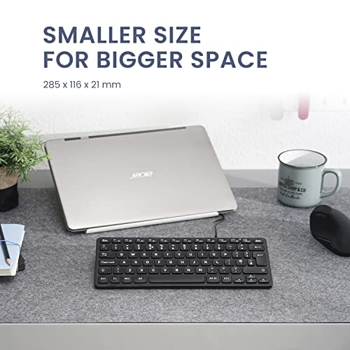 Perixx PERIBOARD-432 Wired Mini USB Keyboard - X Type Scissor Keys - Big Print Keys - US English, Black - style: Wired USB