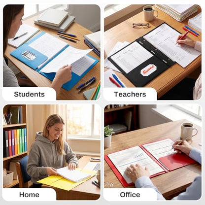 SUNEE 2 Pocket Folders with Prongs (100 Pack, Black), Paper Folders with 2 Pockets and 3 Prongs Fit Letter Size Paper, Folders with Prongs for School Office Home Business - color: Black
