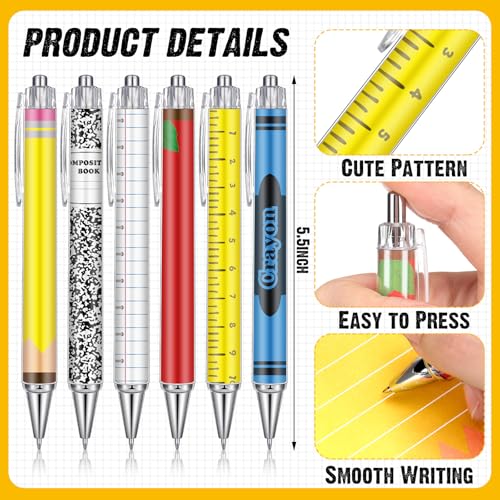Eaasty 24 Pcs Back to School Teacher Appreciation Gift Sticky Notes with Funny Pens to Do List Notepad Sticky Notes Cute Ballpoint Pens(Colorful Style) - style: Colorful Style