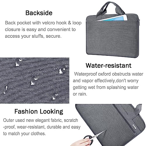 Voova Laptop Bag 13-14 Inch, 360° Protective Laptop Case Sleeve with Shoulder Strap Compatible with Macbook Air 13, MacBook Pro 13/14, Waterproof Computer Bag Slim Briefcase for Men Women, Grey - color: Grey, size: 13-13.5 inch