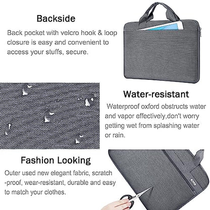 Voova Laptop Bag 13-14 Inch, 360° Protective Laptop Case Sleeve with Shoulder Strap Compatible with Macbook Air 13, MacBook Pro 13/14, Waterproof Computer Bag Slim Briefcase for Men Women, Grey - color: Grey, size: 13-13.5 inch