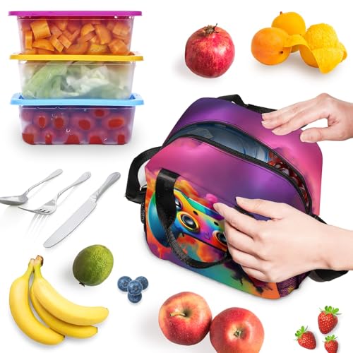 Gamer Lunch Bag Reusable Insulated Lunch Box Large Capacity Meal Tote for Kids Women Men Cooler Bag Waterproof Adjustable Shoulder Strap Game Lunch Tote for Work School Picnic Travel Hiking Office - color: Game09