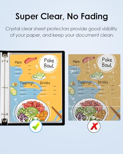 KTRIO Sheet Protectors for 3 Ring Binder 600 Pack, Plastic Sleeves 8.5 x 11 | Clear Page Protectors, Acid-Free Plastic, Fits Letter Size Paper Documents, Top Loading, Business Office School Supplies - size: 600 Pack, style: Clear Finish