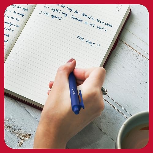 TRU RED Retractable Gel Pens, Fine Point 0.5mm, Blue Ink, 5 Pack – Quick‑Dry Pens for Precise, Smear‑Free Writing - color: Blue, size: 5 Pack, style: Fine Point