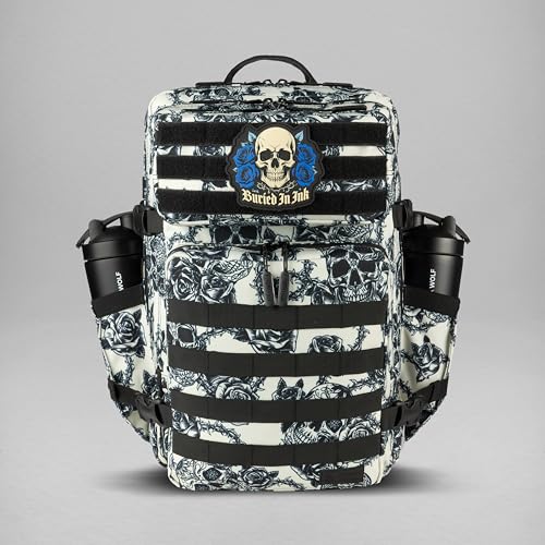WOLFpak 45L Athletic Gym Backpack - Durable 1000D Waterproof Oxford Material with MOLLE Webbing, Laptop Pocket - color: Buried in Ink