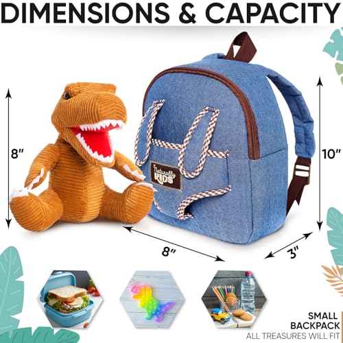 Naturally KIDS Toddler Backpack w Dinosaur Toys for Kids 2-4, 2 Year Old Boy Birthday Gift, 3 Year Old Boy Gift Girl, Toddler Dinosaur Toy - color: 01 Dinosaur, style: Small
