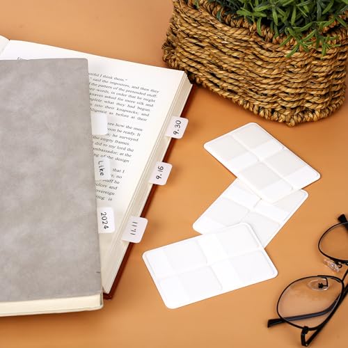 400 Pcs Sticky Index Tabs, Repositionable and Writable Book Sticky Tabs Page Markers for Notebooks, White, 1.6 x 1 Inch