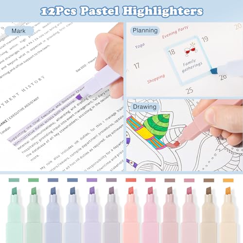 MoKo Pencil Case with Supplies, 60Pcs Aesthetic School Set, Green | Includes highlighters, gel and ballpoint pens, mechanical pencils, refills, sticky notes, correction tapes and rulers.