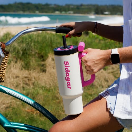36oz Insulated Tumbler with Handle, Stainless Steel Water Bottle, Leak-Resistant Travel Coffee Mug with Push Button Lid, Cup Holder Friendly for Tea & Daily Use, White - color: Cloud White