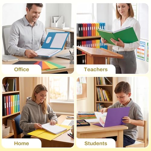 SUNEE Folders with Pockets(25 Pack, Yellow), 2 Pocket Folders Fit Letter Size Paper, Paper File Folder for School Office Home Business - color: Yellow, style: 25-Pack
