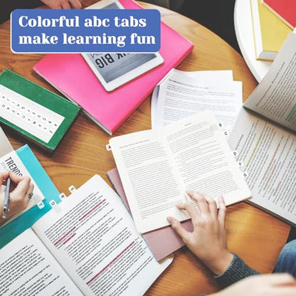 A-Z Sticky Alphabet Tabs Self-Adhesive Letter Index Tabs for Notebook, Textbook, Dictionary, and Filing (208 Pcs) - color: White