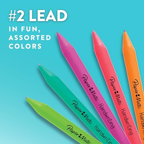 Paper Mate Handwriting Triangular Mechanical Pencils with Lead & Eraser Refills, 1.3mm, Fun Barrel Colors, 30 Count (6 Packs of 5) - Teacher Supplies, Learning to Write - size: 30 count