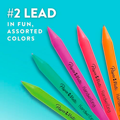 Paper Mate Handwriting Triangular Mechanical Pencils with Lead & Eraser Refills, 1.3mm, Fun Barrel Colors, 5 Count - School Supplies, Kids Writing - size: 5 count