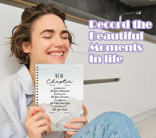 Welshower Inspirational Spiral Notebook Journal, New Chapter Behind You All Your Memories Motivational Quote Notebook, Positive Affirmation Journal for Women, 5.5x8.3 Inch - color: Inspirational Notebook 01