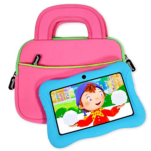 Contixo 7" Tablet Sleeve Bag - Fits 7-8" Kids Tablets, Protective Neoprene Cover with Accessory Pocket, Durable and Lightweight (Pink) - color: Pink