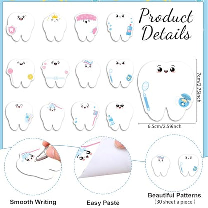 Dental Sticky Notes with Pens Gifts - Wxiben 24 Pcs Dental Assistant Ballpoint Pens Teeth Notepads Set Dental Hygienist Assistant Appreciation Gifts for Party Office Home Coworkers Women Doctor Nurse - color: Dental Assistant