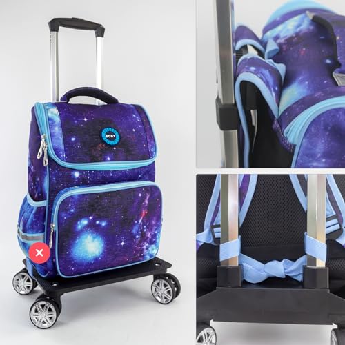 Backpack Trolley Wheeled Cart-Backpack Hand Truck with Luggage Strap,Aluminium Alloy Folding Trolley Cart for Bags Backpack Travel Luggage Cart - size: 4 Wheels with Standard Base