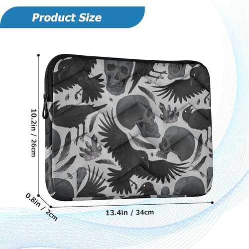 Gothic Crows Skulls Gothic Laptop Sleeve 13 inch Cute Laptop Bag 14 inch Waterproof Computer Bag for Women Laptop Accessories Computer Cover Bag for Tablet Men - color: Gothic Crows Skulls Gothic