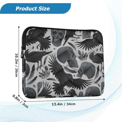 Gothic Crows Skulls Gothic Laptop Sleeve 13 inch Cute Laptop Bag 14 inch Waterproof Computer Bag for Women Laptop Accessories Computer Cover Bag for Tablet Men - color: Gothic Crows Skulls Gothic