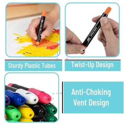Mr. Pen- Jumbo Twistable Crayons, 24 Pack, Multicolor | Non-Toxic Washable Crayons