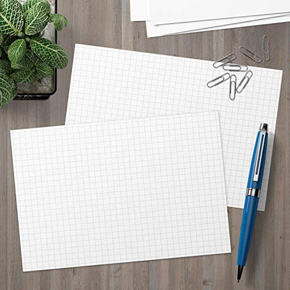 321Done Grid Index Cards (Set of 50) 5x7, Graph-Ruled 0.20 Double-Sided, Thick Cardstock, Made in The USA, White - color: Graph - Smaller 0.20" Grids, size: X-Large (5" x 7")
