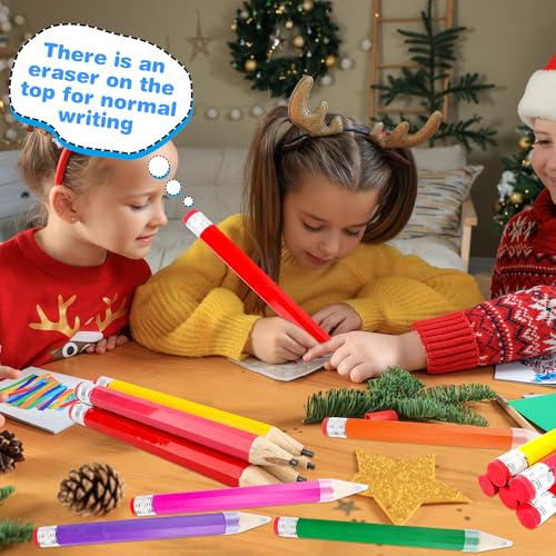 9 Pack 13 Inch Wooden Jumbo Pencils Funny Novelty Giant Wood Pencils Large Toy Wood Pencil for Kids School Students Office Home Party Favors, 9 Colors