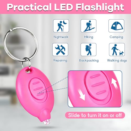 5 Pcs Nurse Accessories Pen Set, Nursing Essentials Include Badge Keychain Clip, Mini Highlighter, Permanent Marker, Ballpoint Pen and LED Keychain Flashlight, Pink - color: Pink