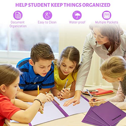 PerKoop 72 Pcs Take Home Folders Bulk Parent Teacher Communication Folder with 2 Pockets Plastic Homework Folder for Student Parent Teacher Classroom Back to School Supplies 11.73 x 9.45'' (Purple) - color: Purple