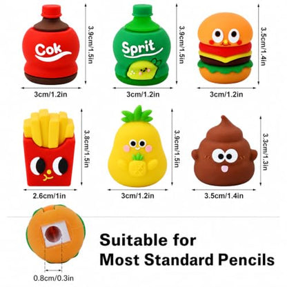 6 PCS Cute Pencil Sharpeners for Kids, Pencil Sharpener Manual (Style 1) | Cute Food Shapes, Compact Travel Size, Smooth Sharpening, Built-in Blade, Easy to Carry, Adorable Desktop Decor - style: Style 1