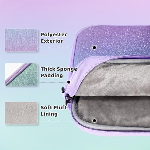Choco Mocha Kids Tablet Sleeve Bag for Boys & Girls, (10-12.5Inch) - color: Glitter-purple 12.5inch, size: 12.5inch(12.5 x 9.8 x 1.3)