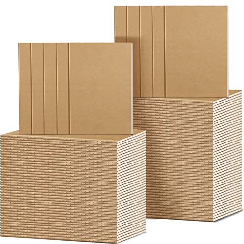 Handepo 100 Pack A5 Composition Notebooks Bulk 5"x8" Wide Ruled Kraft Soft Cover Journals, 60 Pages Journals Bulk School Supplies for Students Classroom Office - color: Kraft Color, size: A5