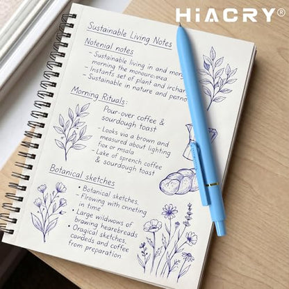 Hiacry 8 Pcs Gel Pens - 0.7mm Fine Point Quick-Dry Blue Ink Fidget Pens | Smooth Writing Pens, No Bleed, No Smear, Note Taking Journaling, School Office Supplies for Men & Women (Dopamine 8Pcs ) - color: Dopamine Blue Ink -8pcs