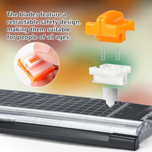 WORKLION Small Paper Trimmer, Portable Paper Cutter for Label, Origami, Card, Photo, Coupon, Scrapbook, Cardstock, Laminated Paper, and Craft Project