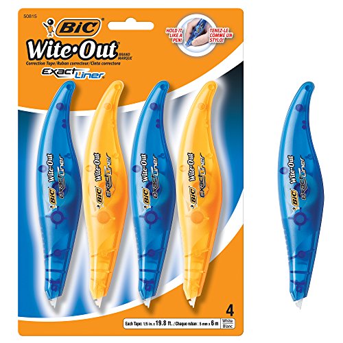 BIC Wite-Out Brand Exact Liner Correction Tape (4-Count) and Mini Twist Correction Tape (2-Count)