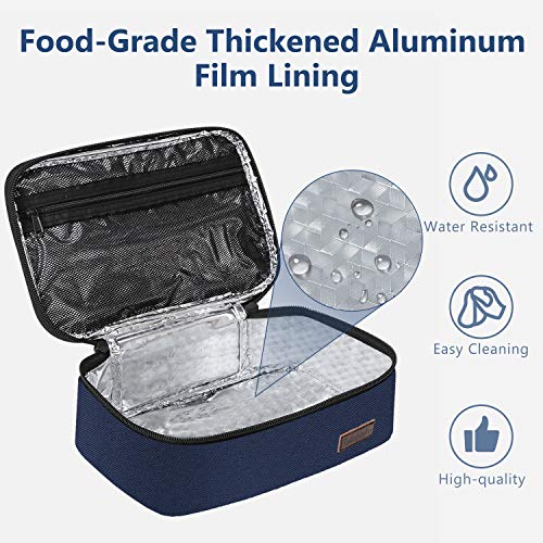 Gloppie Mini Lunchbox Small Lunch Bag for Men Women Insulated Lunch Box Thermal Lunch Boxes Adult Portable Cooler Bags Reusable Snack Bag, Blue - color: Twill Blue