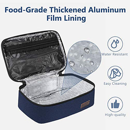 Gloppie Mini Lunchbox Small Lunch Bag for Men Women Insulated Lunch Box Thermal Lunch Boxes Adult Portable Cooler Bags Reusable Snack Bag, Blue - color: Twill Blue