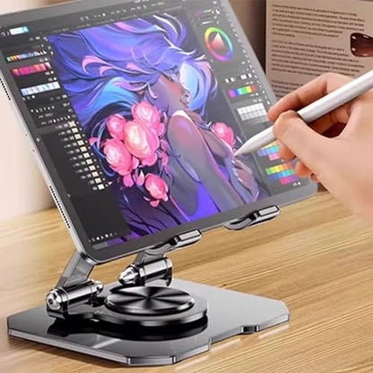 Tablet Stand for iPad, 360° Rotating Desktop Holder, Carbon Steel Adjustable Foldable Desk Holder, for iPad Pro Air Samsung, for 4" -13" Tablets, Portable Home/Office, 2026 Upgraded - Black - size: Black-1 PACK