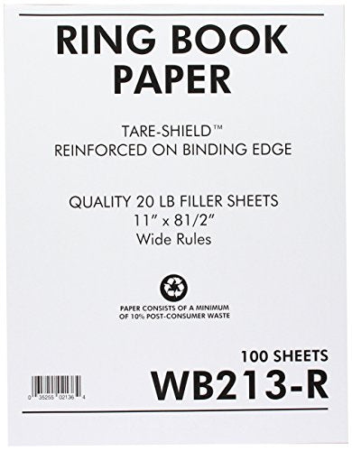 Sparco Mylar Reinforced Filler Paper - Letter, white