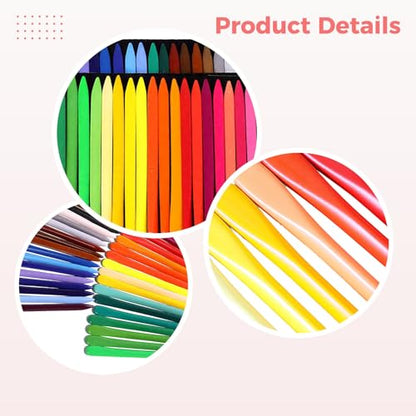 Generic Kids 36 Pcs Washable Crayons, Triangular Ergonomic Drawing Tools, Vibrant Colors for Easy Cleaning