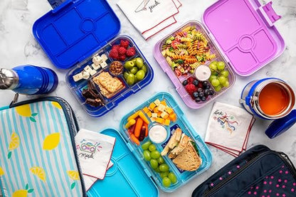 Yumbox Tapas Leakproof Bento Box, 5 Compartments, Antibes Blue | Large Capacity Design | Removable Compartment Tray | Easy-Open Single Latch | Ideal for Teens & Adults | Dishwasher-Safe Tray - color: Antibes Blue