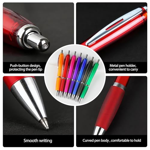 Custom Pens with Logo for Business - Pack of 100 Bulk Promotional Pens - color: Pink