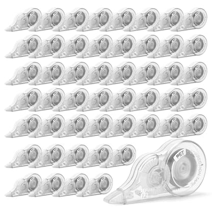 50 Pcs Correction Tape, 39.4 Ft White Wrong Out Tear-Resistant Bulk, Instant Corrections Easy To Use Applicator for School, Office, Note Taking, Journal (Tape Width 0.2 in, Clear) - size: 1 Count (Pack of 50)