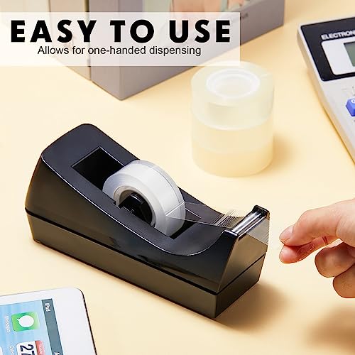 Colarr 15 Pack 30 Pack Desktop Tape Dispenser Non Skid Base Tape Dispensers Desk Black Tapes Roll Dispenser for Classroom Office Home, Tapes Not Included
